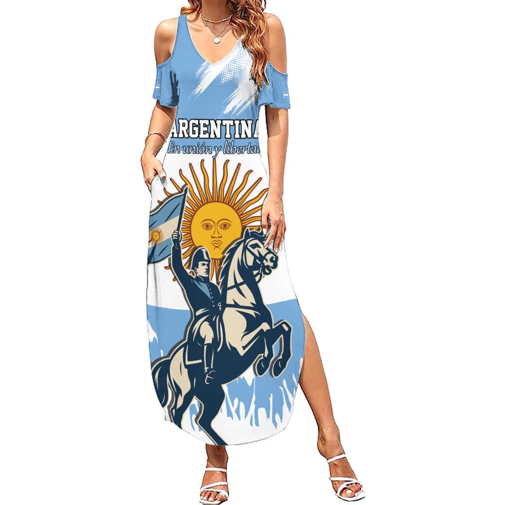 Personalized Argentina Flag Day 20th June Summer Maxi Dress Manuel Belgrano