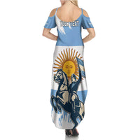 Personalized Argentina Flag Day 20th June Summer Maxi Dress Manuel Belgrano