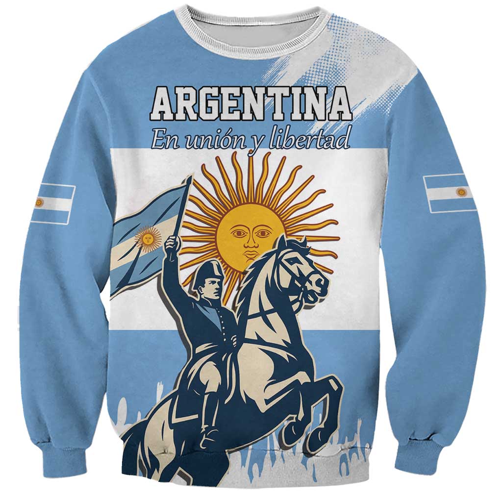 Personalized Argentina Flag Day 20th June Sweatshirt Manuel Belgrano