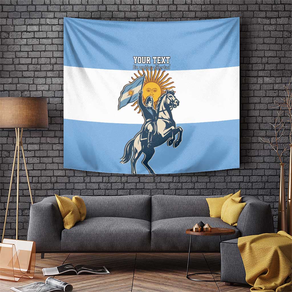 Personalized Argentina Flag Day 20th June Tapestry Manuel Belgrano