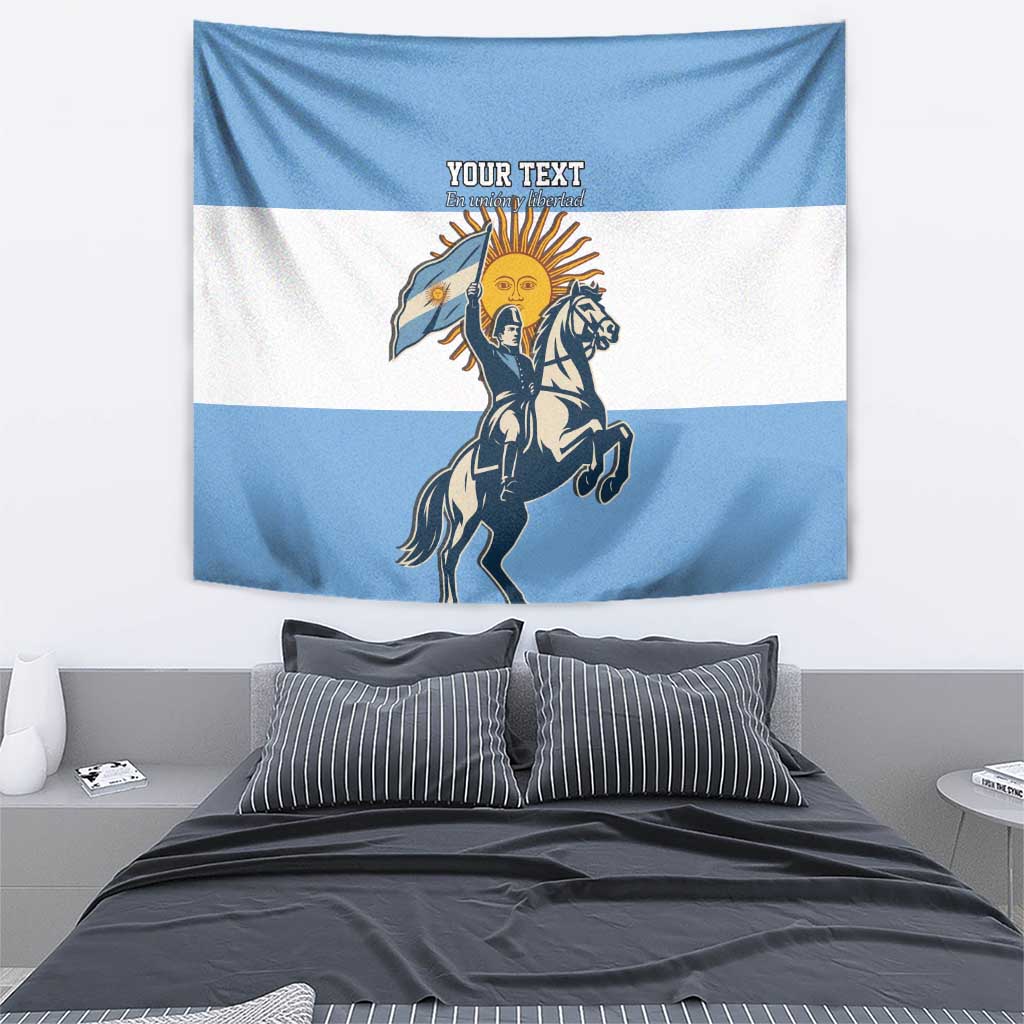 Personalized Argentina Flag Day 20th June Tapestry Manuel Belgrano
