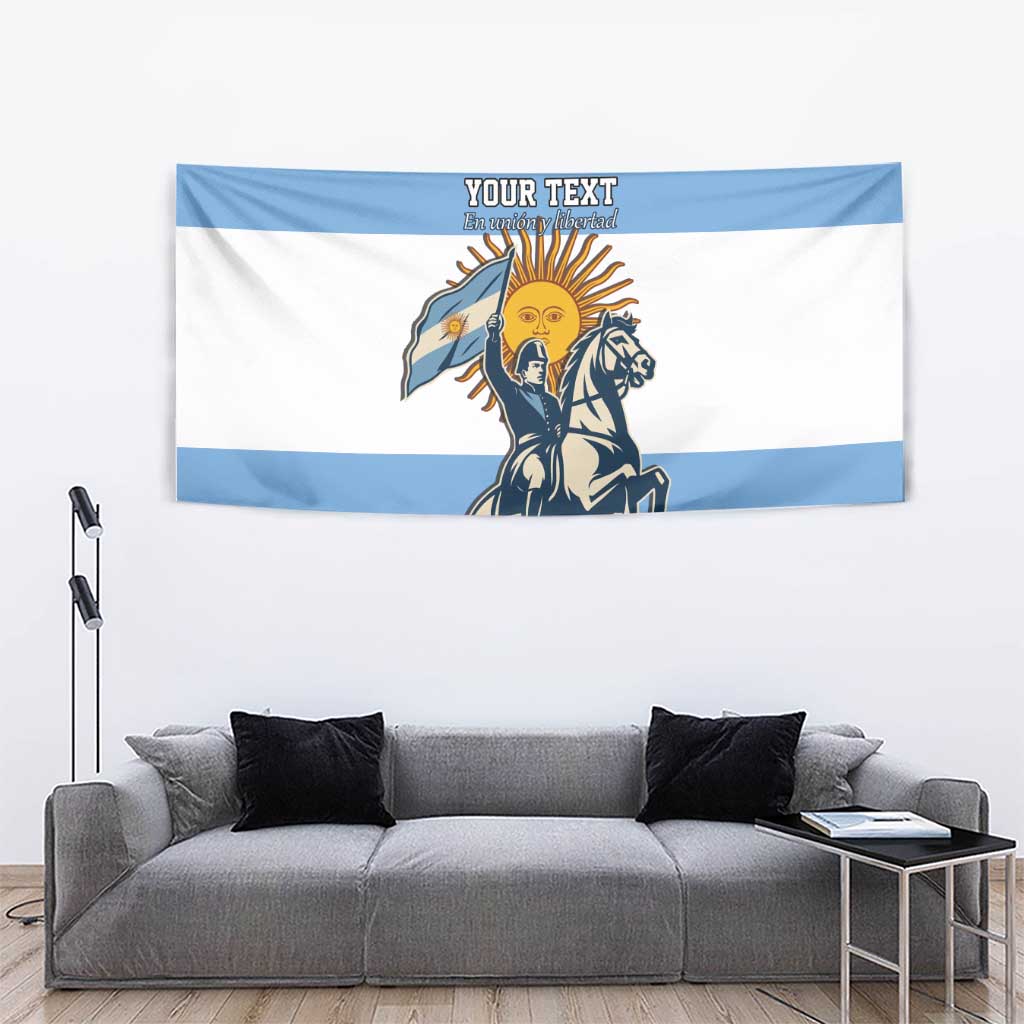 Personalized Argentina Flag Day 20th June Tapestry Manuel Belgrano
