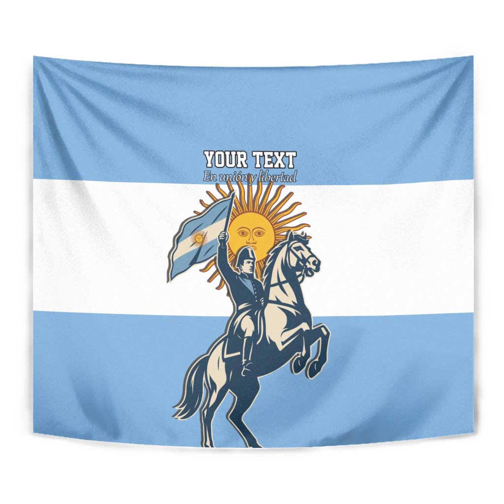 Personalized Argentina Flag Day 20th June Tapestry Manuel Belgrano
