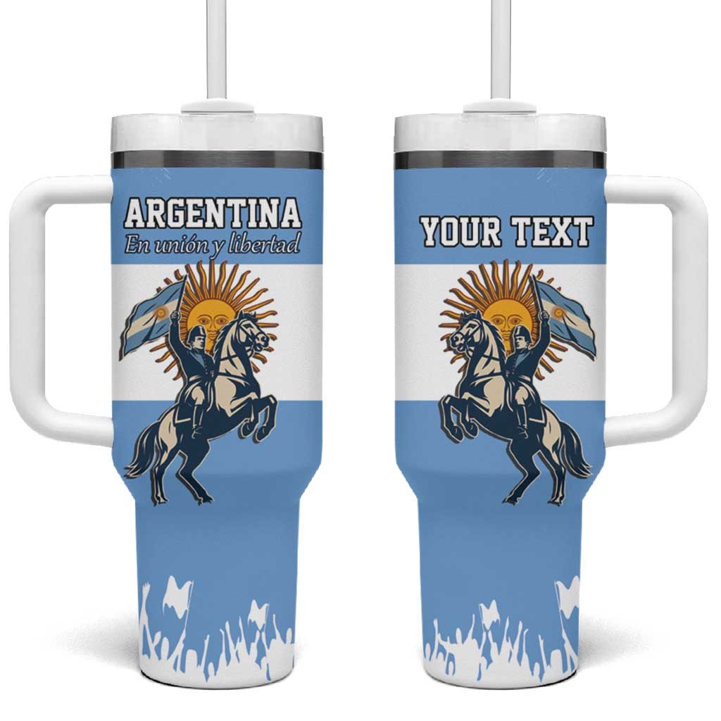 Personalized Argentina Flag Day 20th June Tumbler With Handle Manuel Belgrano