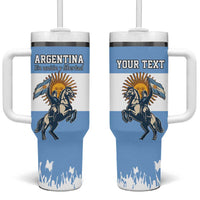 Personalized Argentina Flag Day 20th June Tumbler With Handle Manuel Belgrano