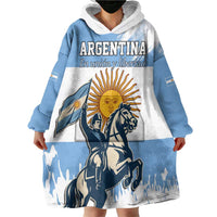 Personalized Argentina Flag Day 20th June Wearable Blanket Hoodie Manuel Belgrano