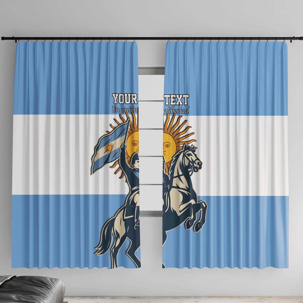 Personalized Argentina Flag Day 20th June Window Curtain Manuel Belgrano