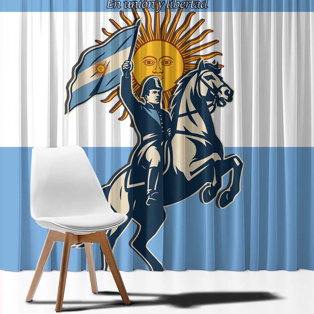 Personalized Argentina Flag Day 20th June Window Curtain Manuel Belgrano