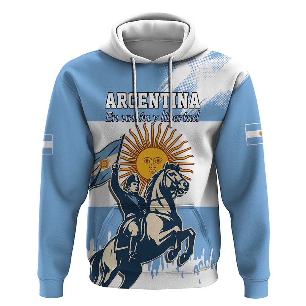 Personalized Argentina Flag Day 20th June Zip Hoodie Manuel Belgrano