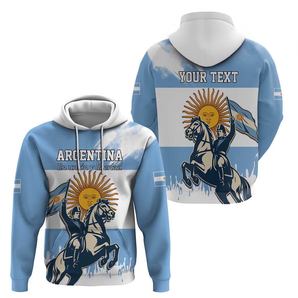 Personalized Argentina Flag Day 20th June Zip Hoodie Manuel Belgrano