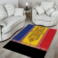 Romania National Flag Day 26th June Area Rug Red Traditional Embroidery Patterns