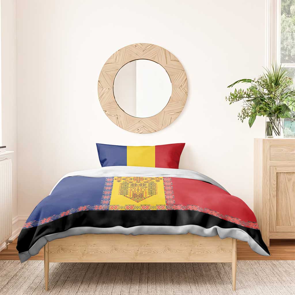 Romania National Flag Day 26th June Bedding Set Red Traditional Embroidery Patterns