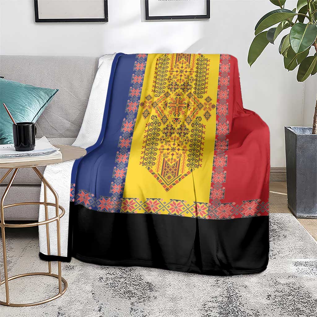 Romania National Flag Day 26th June Blanket Red Traditional Embroidery Patterns