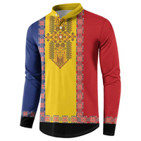 Romania National Flag Day 26th June Button Sweatshirt Red Traditional Embroidery Patterns