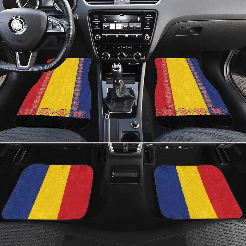Romania National Flag Day 26th June Car Mats Red Traditional Embroidery Patterns