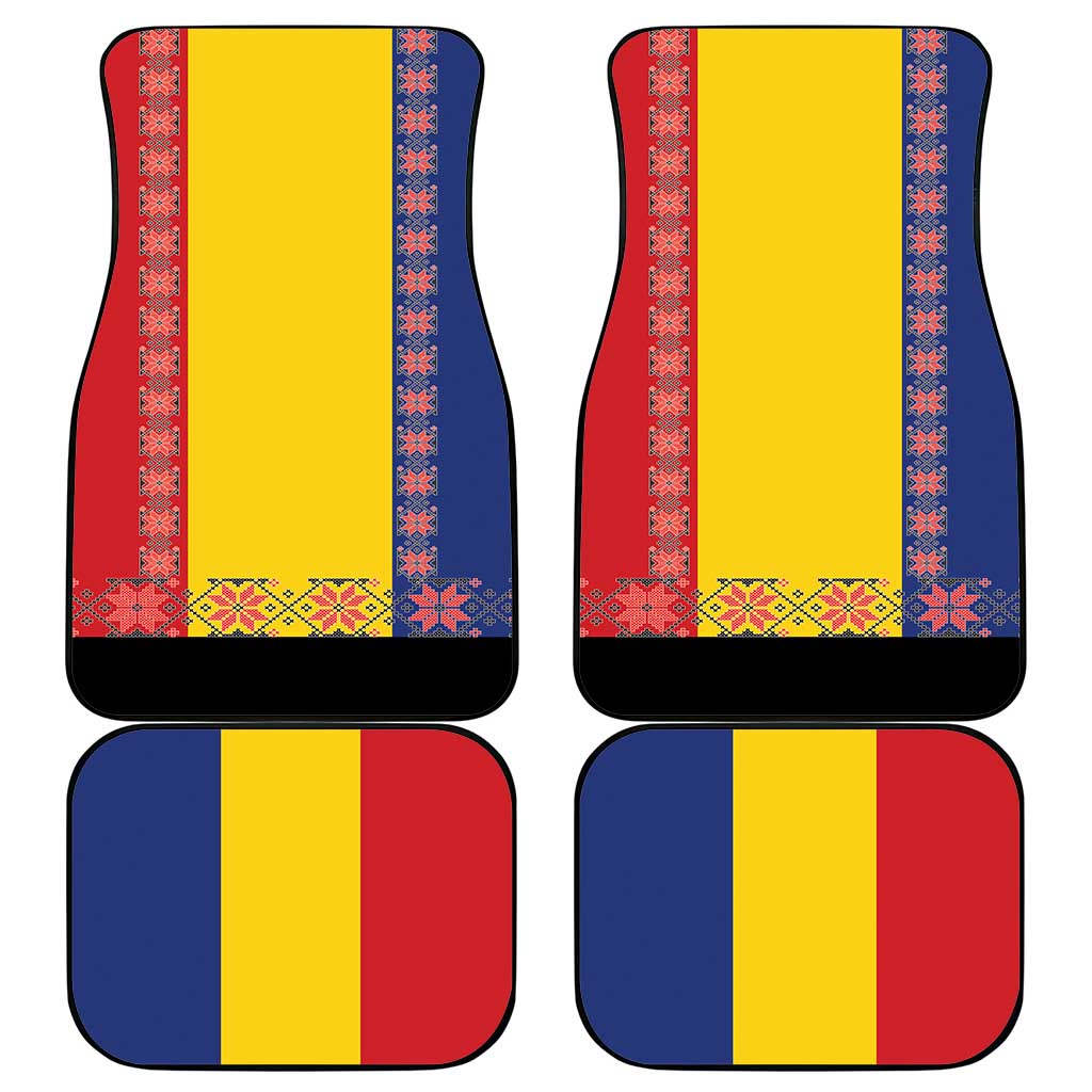 Romania National Flag Day 26th June Car Mats Red Traditional Embroidery Patterns
