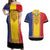 Romania National Flag Day 26th June Couples Matching Off Shoulder Maxi Dress and Hawaiian Shirt Red Traditional Embroidery Patterns