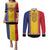 Romania National Flag Day 26th June Couples Matching Puletasi and Long Sleeve Button Shirt Red Traditional Embroidery Patterns