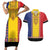 Romania National Flag Day 26th June Couples Matching Short Sleeve Bodycon Dress and Hawaiian Shirt Red Traditional Embroidery Patterns