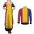 Romania National Flag Day 26th June Couples Matching Summer Maxi Dress and Long Sleeve Button Shirt Red Traditional Embroidery Patterns