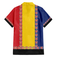 Romania National Flag Day 26th June Family Matching Long Sleeve Bodycon Dress and Hawaiian Shirt Red Traditional Embroidery Patterns