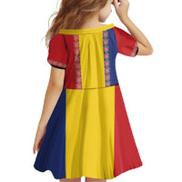 Romania National Flag Day 26th June Family Matching Off Shoulder Maxi Dress and Hawaiian Shirt Red Traditional Embroidery Patterns