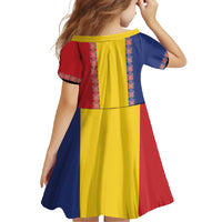 Romania National Flag Day 26th June Family Matching Summer Maxi Dress and Hawaiian Shirt Red Traditional Embroidery Patterns