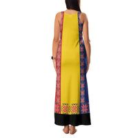 Romania National Flag Day 26th June Family Matching Tank Maxi Dress and Hawaiian Shirt Red Traditional Embroidery Patterns