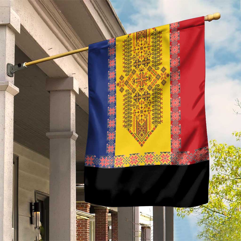 Romania National Flag Day 26th June Garden Flag Red Traditional Embroidery Patterns