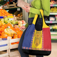 Romania National Flag Day 26th June Grocery Bag Red Traditional Embroidery Patterns