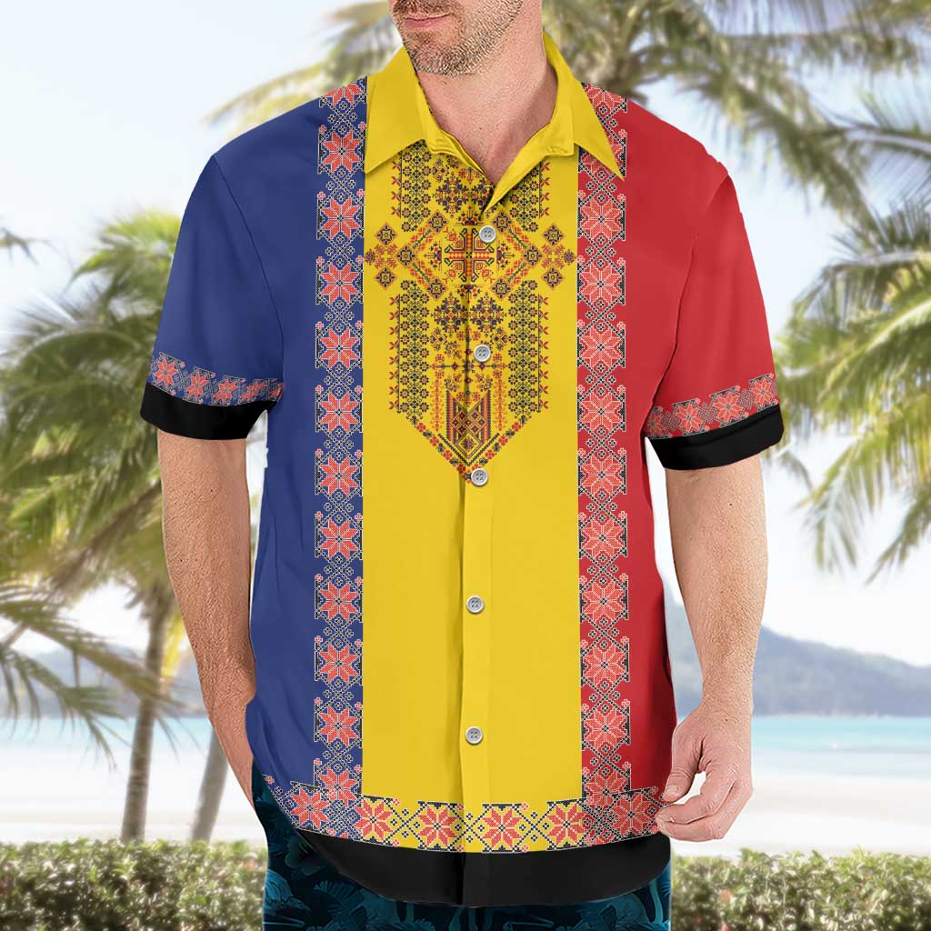Romania National Flag Day 26th June Hawaiian Shirt Red Traditional Embroidery Patterns