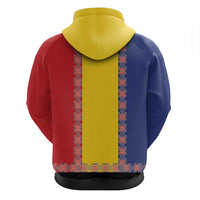 Romania National Flag Day 26th June Hoodie Red Traditional Embroidery Patterns