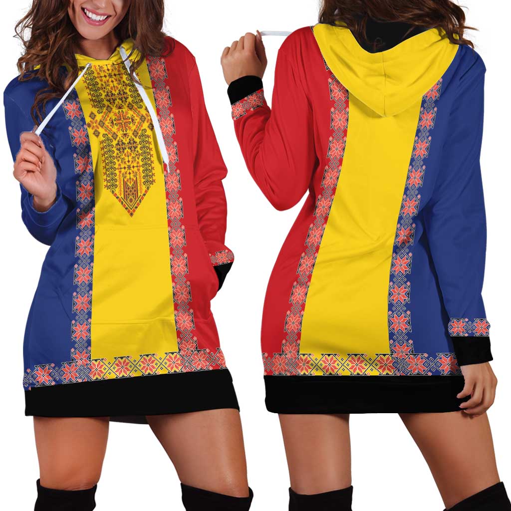 Romania National Flag Day 26th June Hoodie Dress Red Traditional Embroidery Patterns