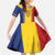 Romania National Flag Day 26th June Kid Short Sleeve Dress Red Traditional Embroidery Patterns