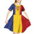 Romania National Flag Day 26th June Kid Short Sleeve Dress Red Traditional Embroidery Patterns