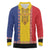 Romania National Flag Day 26th June Long Sleeve Polo Shirt Red Traditional Embroidery Patterns