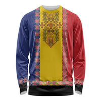 Romania National Flag Day 26th June Long Sleeve Shirt Red Traditional Embroidery Patterns
