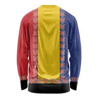 Romania National Flag Day 26th June Long Sleeve Shirt Red Traditional Embroidery Patterns