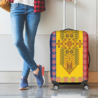 Romania National Flag Day 26th June Luggage Cover Red Traditional Embroidery Patterns