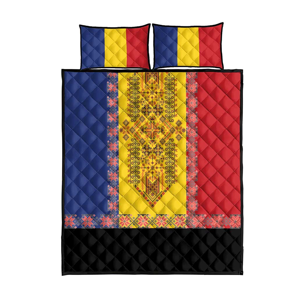 Romania National Flag Day 26th June Quilt Bed Set Red Traditional Embroidery Patterns