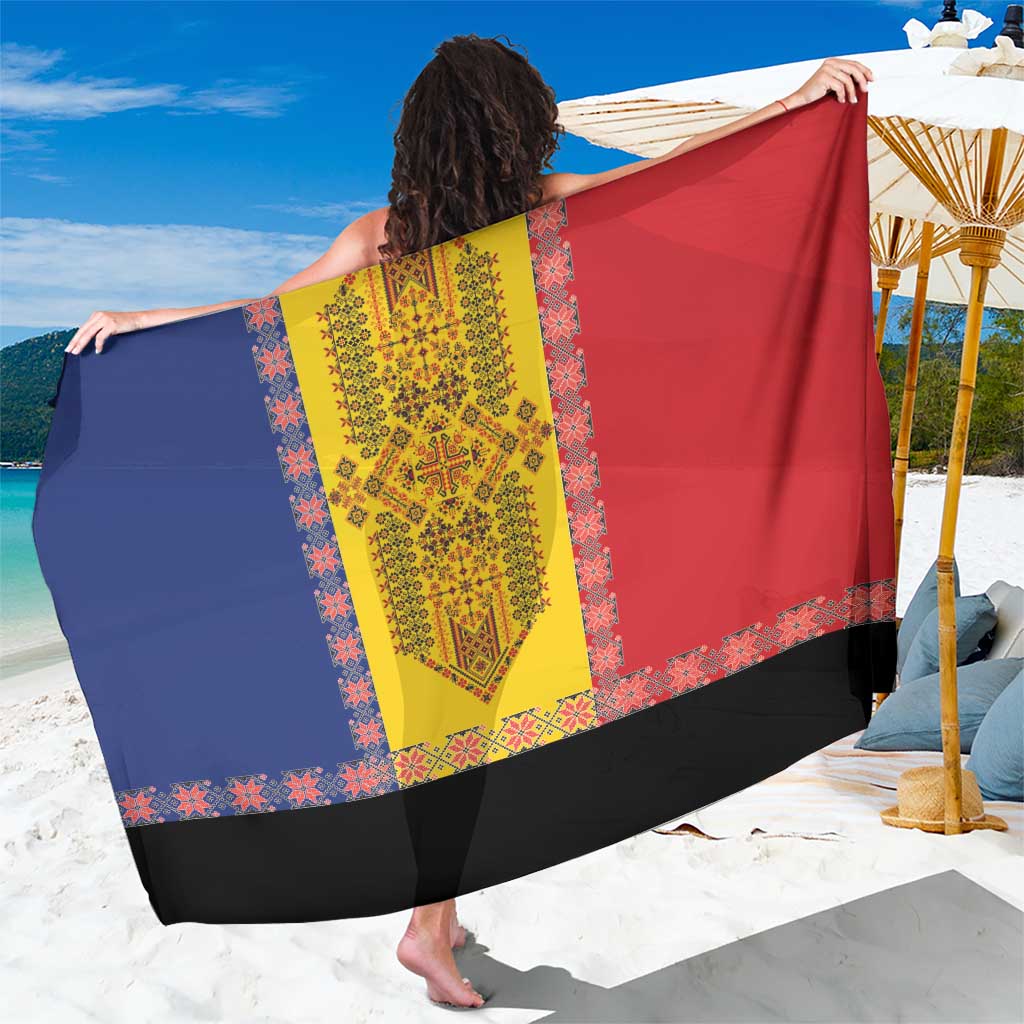 Romania National Flag Day 26th June Sarong Red Traditional Embroidery Patterns