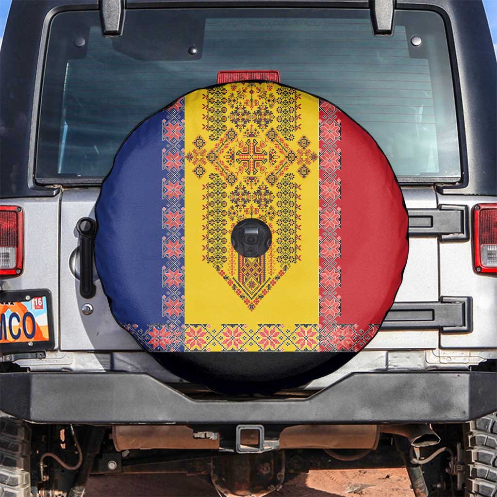 Romania National Flag Day 26th June Spare Tire Cover Red Traditional Embroidery Patterns