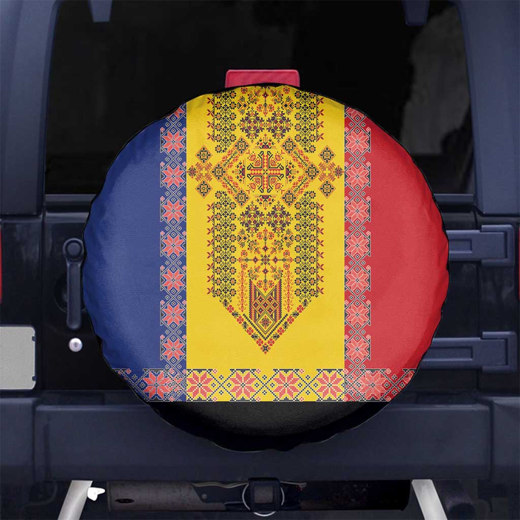 Romania National Flag Day 26th June Spare Tire Cover Red Traditional Embroidery Patterns