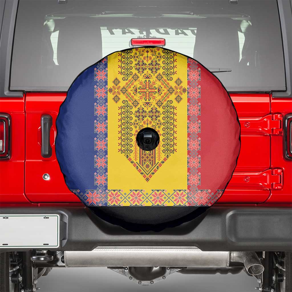Romania National Flag Day 26th June Spare Tire Cover Red Traditional Embroidery Patterns