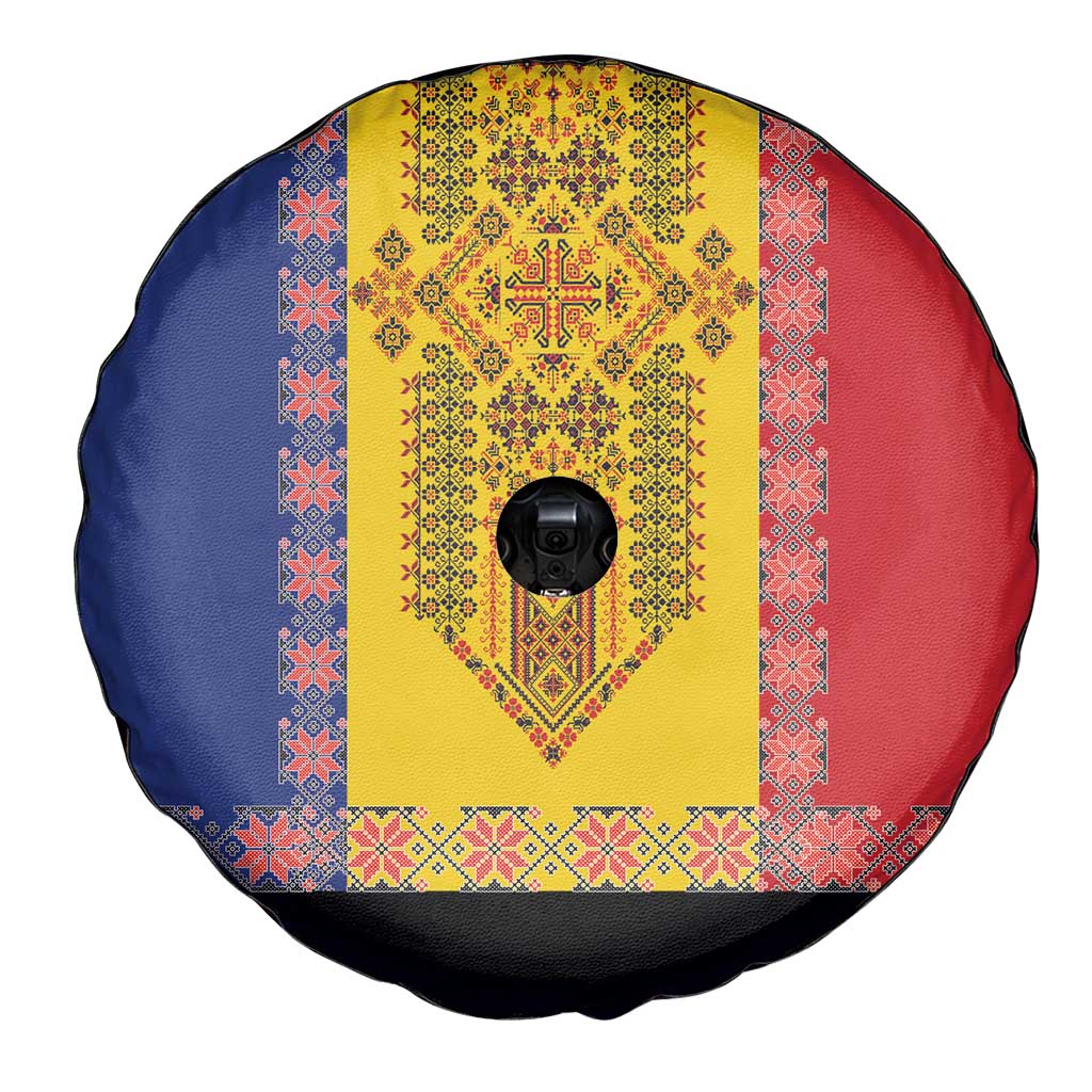 Romania National Flag Day 26th June Spare Tire Cover Red Traditional Embroidery Patterns