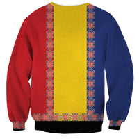 Romania National Flag Day 26th June Sweatshirt Red Traditional Embroidery Patterns