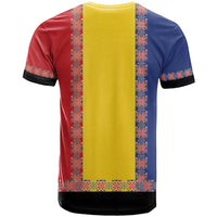 Romania National Flag Day 26th June T Shirt Red Traditional Embroidery Patterns