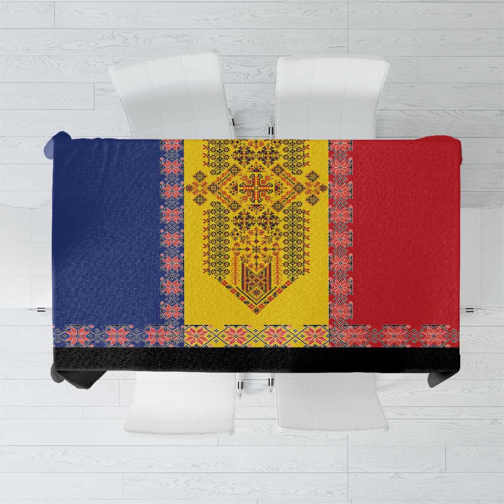 Romania National Flag Day 26th June Tablecloth Red Traditional Embroidery Patterns