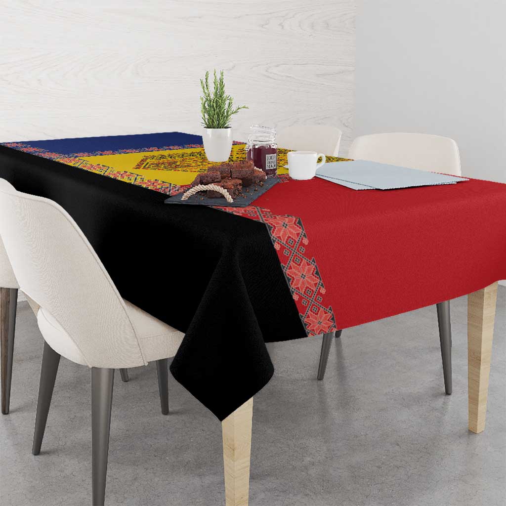 Romania National Flag Day 26th June Tablecloth Red Traditional Embroidery Patterns