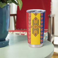 Romania National Flag Day 26th June Tumbler Cup Red Traditional Embroidery Patterns